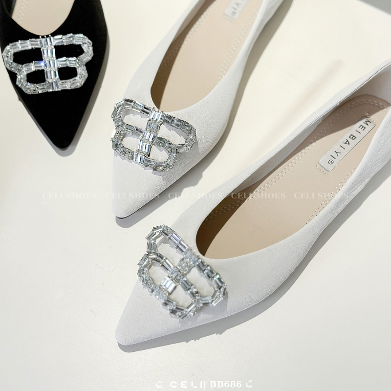 Giày búp bê nữ Celi Shoes bệt da sần BB686