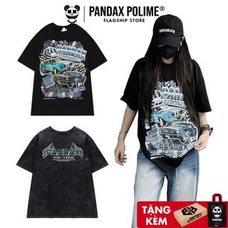 Áo thun form rộng local brand nam Pandax racing car basic chính hãng unisex tay lỡ oversize cotton cổ tròn màu đen