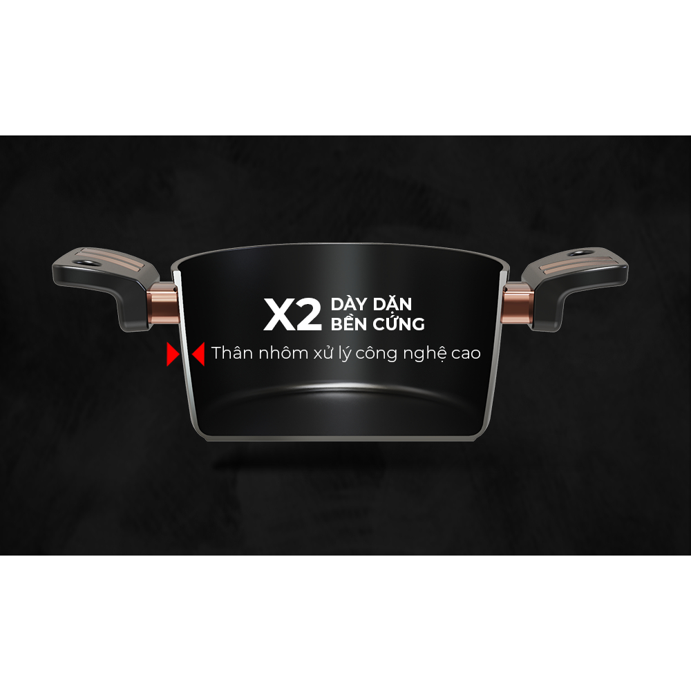Nồi chống dính Ultra titanium SUNHOUSE ST2210B18-20-24cm