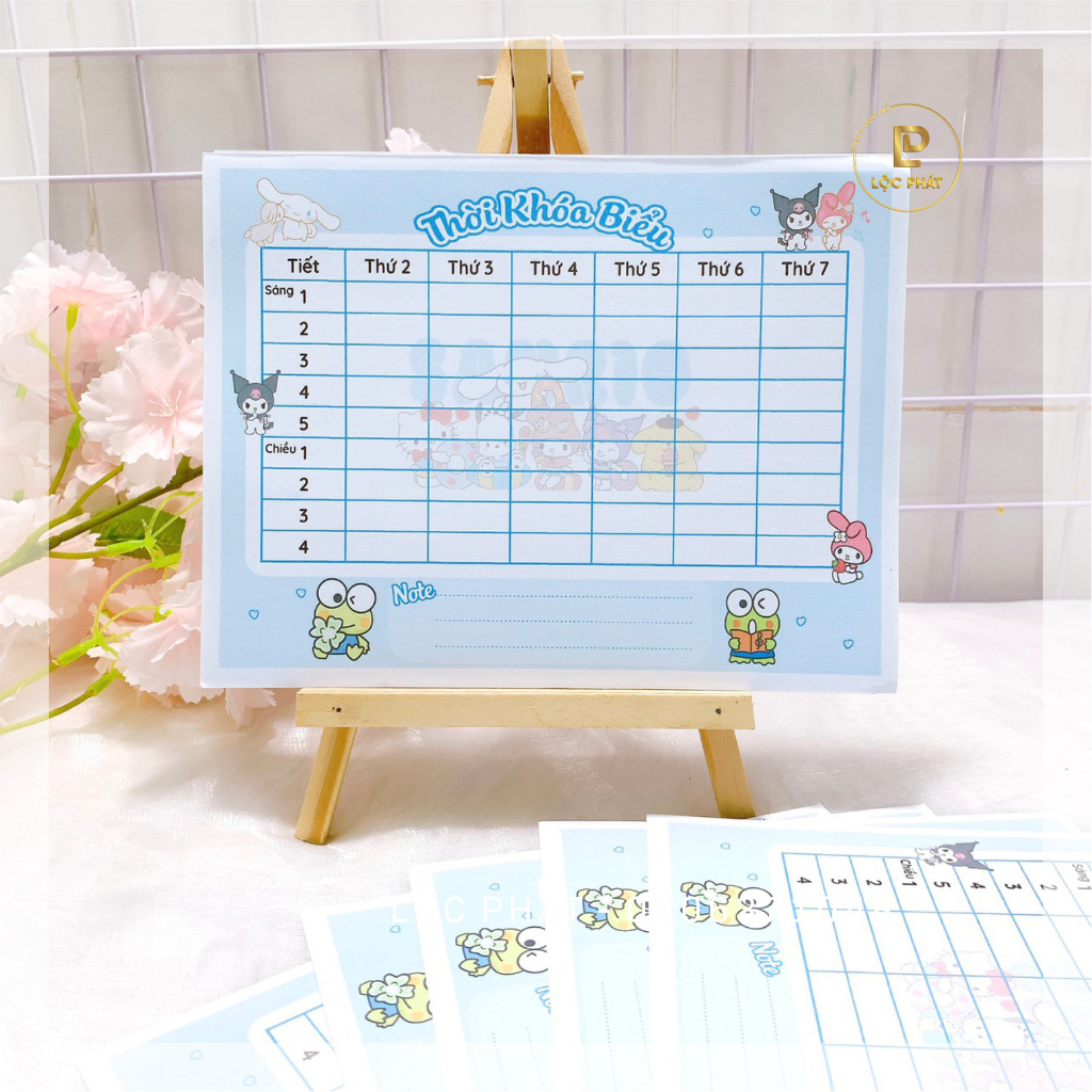 Mẫu mới: THỜI KHÓA BIỀU mẫu Sanrio kích thước 16x21 cm