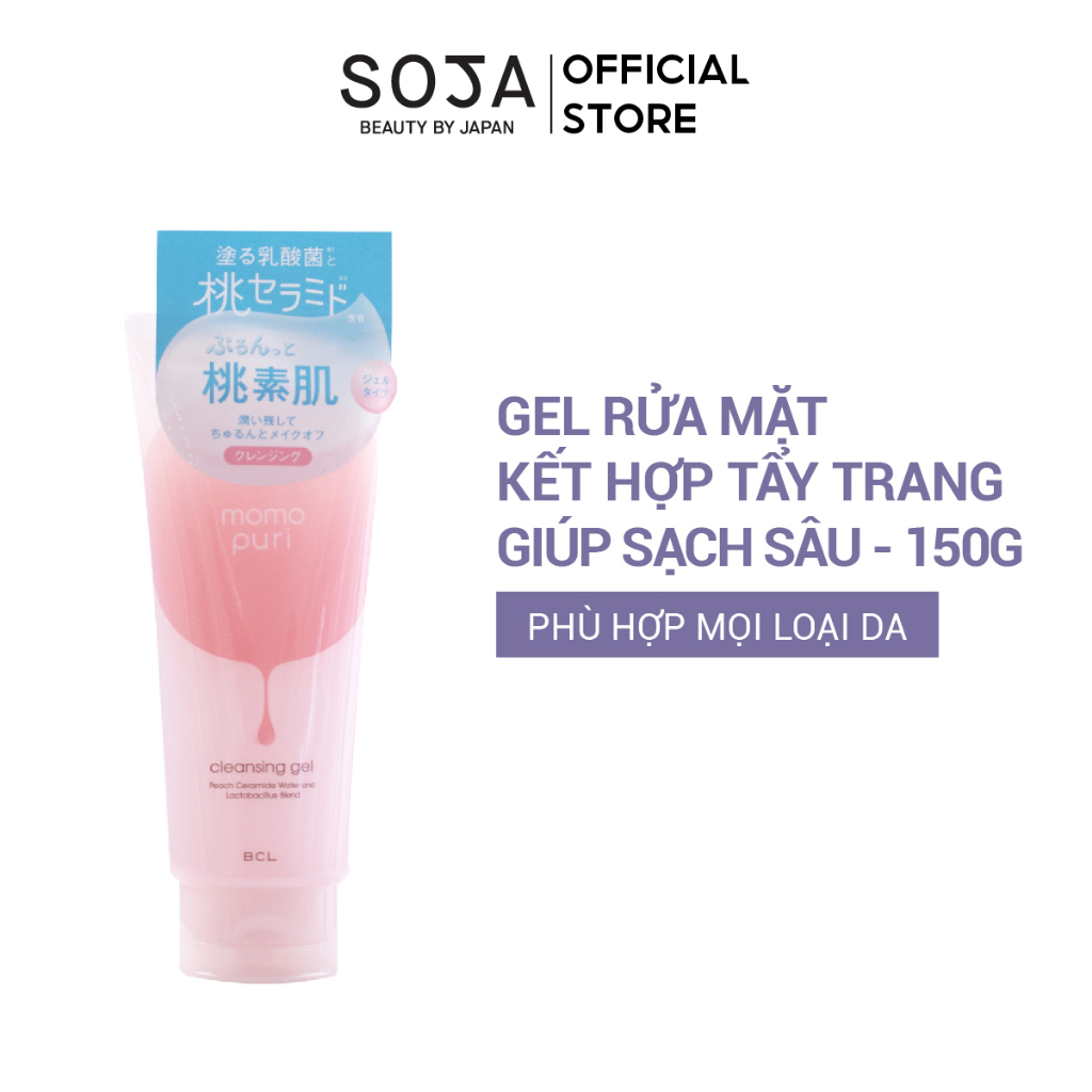 Sữa Rửa Mặt Tẩy Trang Dạng Gel Hương Đào Momopuri Cleansing Gel 150g