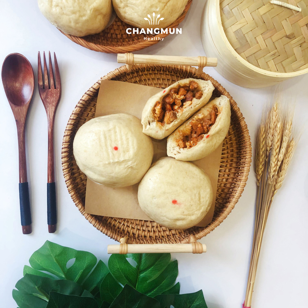 Bánh bao nguyên cám xá xíu CHANGMUN Healthy dành cho Eat Clean ăn kiêng