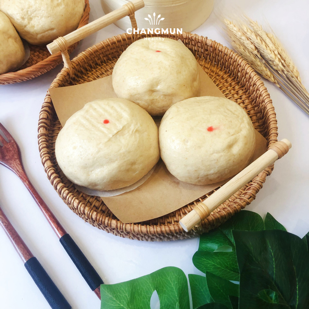 Bánh bao nguyên cám xá xíu CHANGMUN Healthy dành cho Eat Clean ăn kiêng