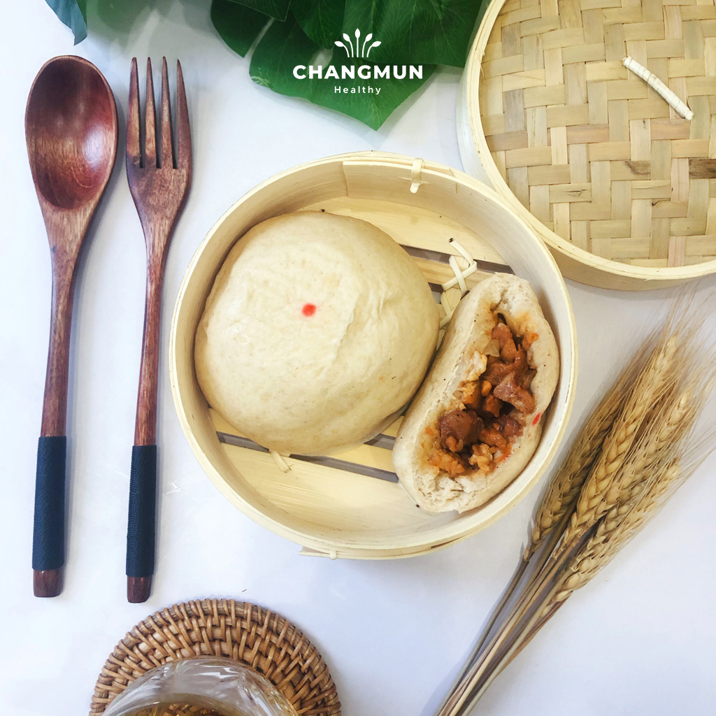 Bánh bao nguyên cám xá xíu CHANGMUN Healthy dành cho Eat Clean ăn kiêng