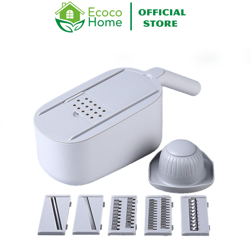 Dụng Cụ Bào Gọt Rau Củ Nhà Bếp, Bộ Thái Rau Củ 6 Lưỡi Đa Năng Ecoco