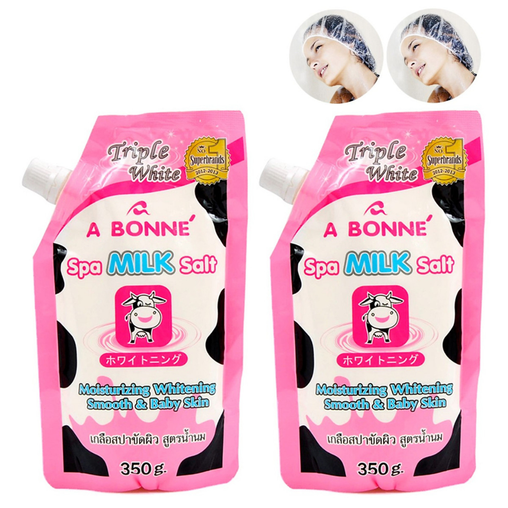 Muối Tắm ABONNE Tẩy Tế Bào Chết - A Bonne Triple White Spa Milk sữa bò giảm mụn lưng Thái Lan 350g