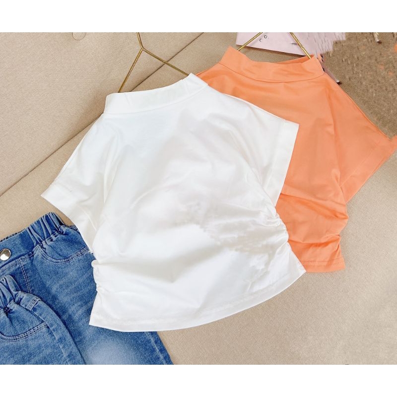 Bộ  áo cotton quần jean cá tính bé gái