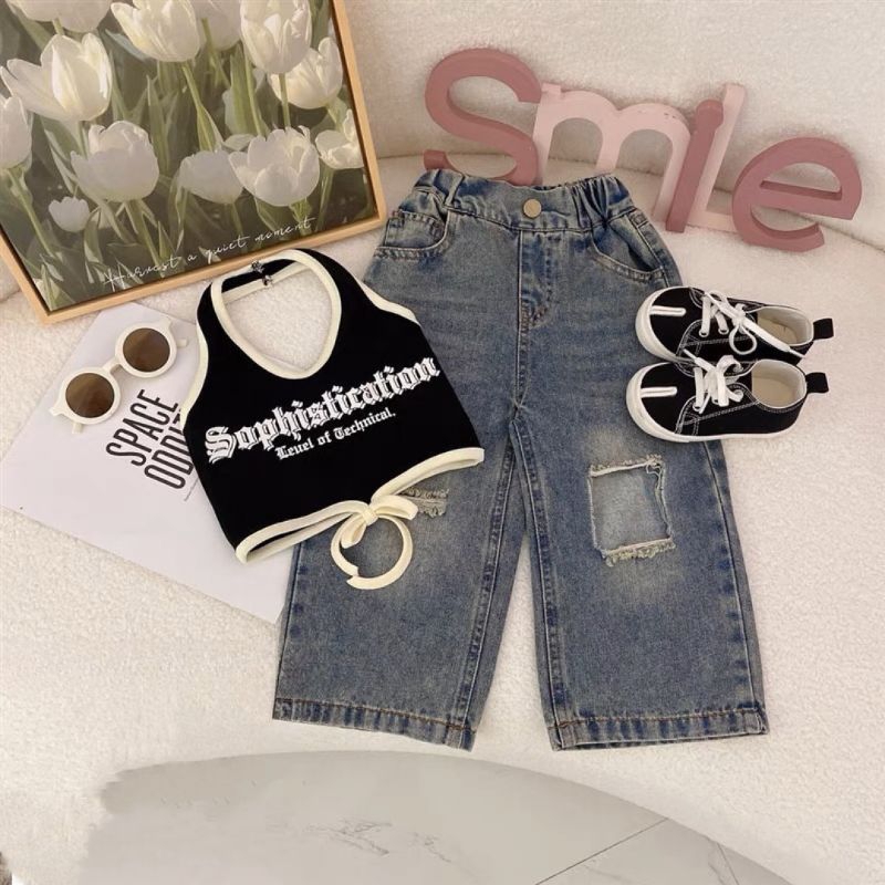 Bộ  áo chữ quần xuông túi cá tính bé gái