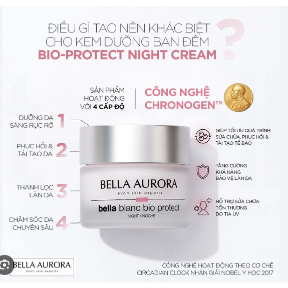 Kem dưỡng ngày và đêm Bella Aurora Bella Blanc Bio-protect Illuminating 50ml - Út store