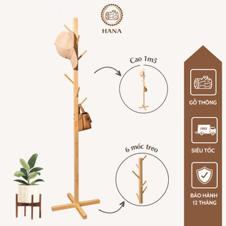 Cây Treo Quần Áo Đứng - Cây Treo Quần Áo Gỗ Thông Newzealand Hana Shop - Bh 12 Tháng