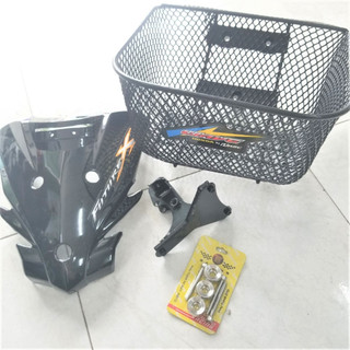 Combo rổ xe máy kèm mặt nạ đen và khâu rổ INOX 304 dành cho dòng Future X