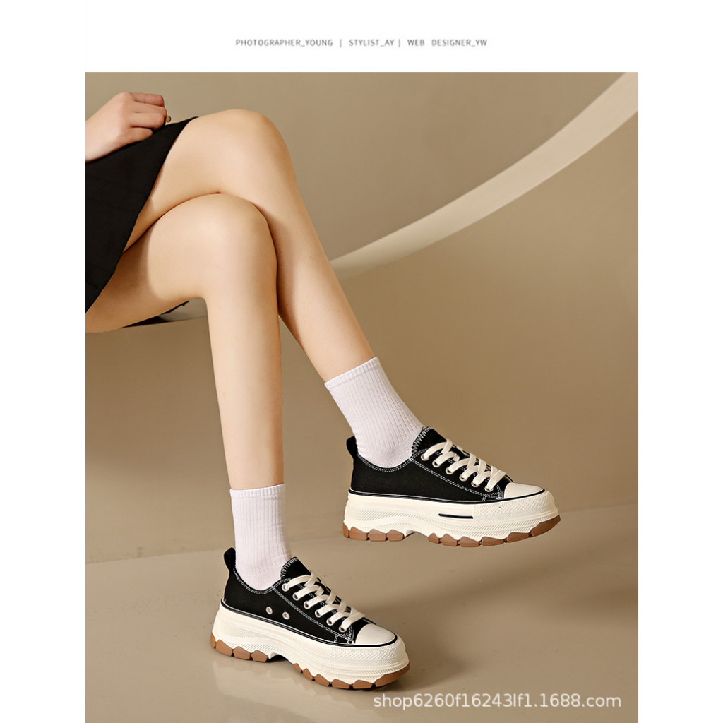 Giày Sneaker Nữ Độn Đế 6cm BLUEWIND Tôn Dáng 68868