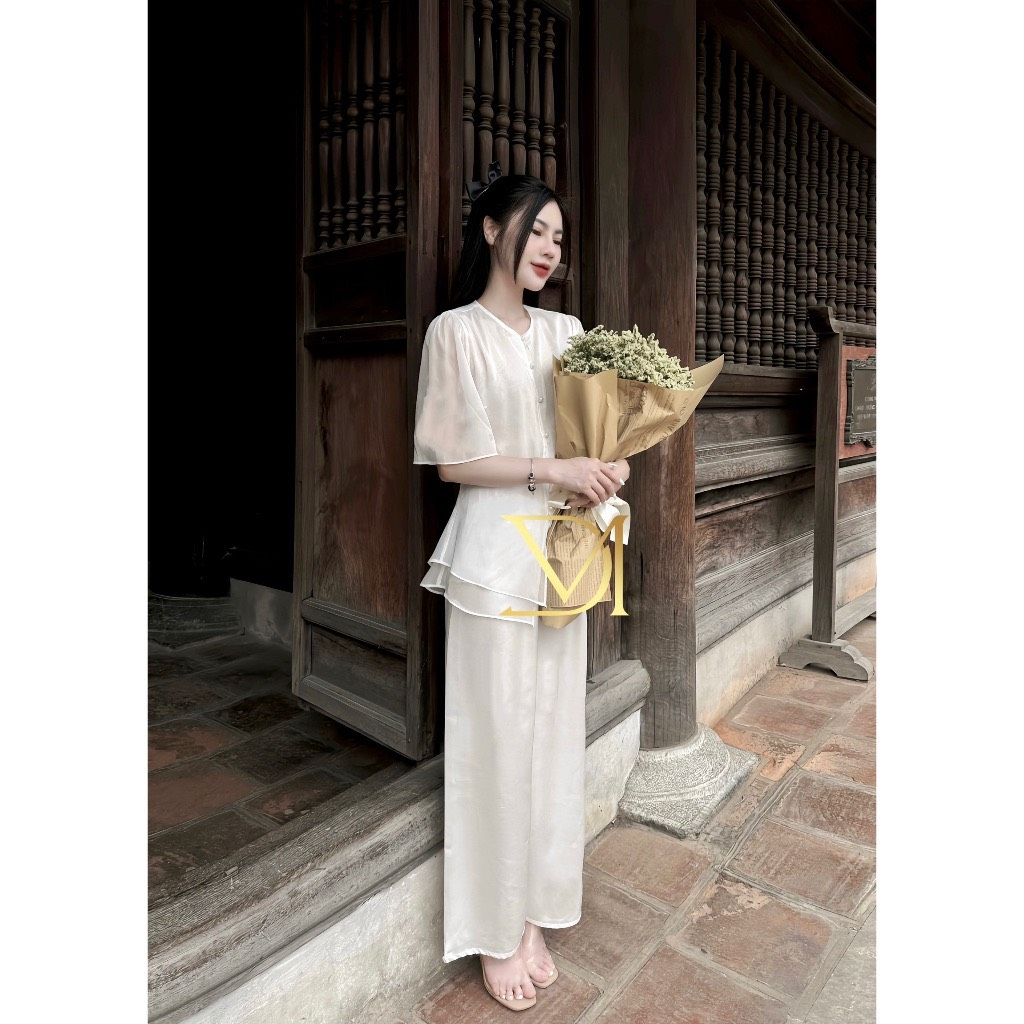 ĐỒ LAM ĐI CHÙA -Bộ chất Voan trang nhã 2 lớp V1