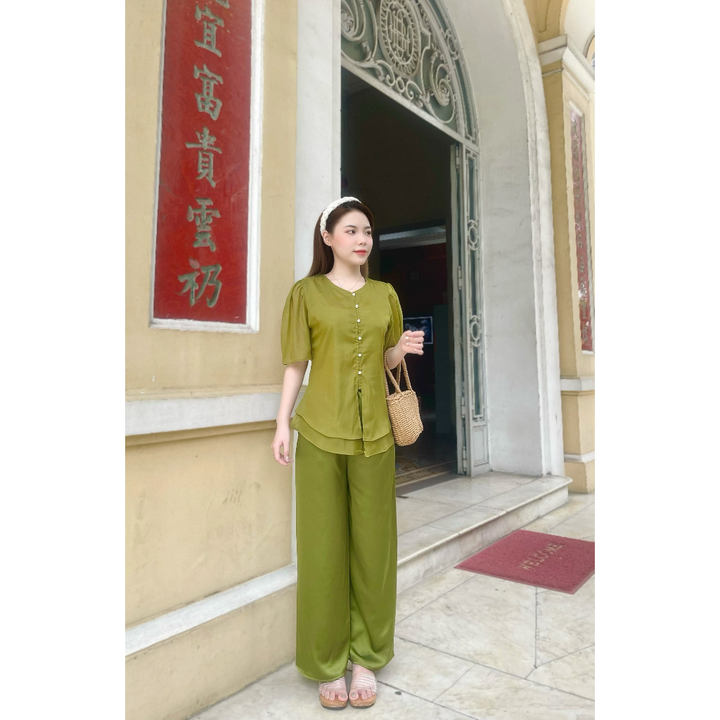 ĐỒ LAM ĐI CHÙA -Bộ chất Voan trang nhã 2 lớp V1