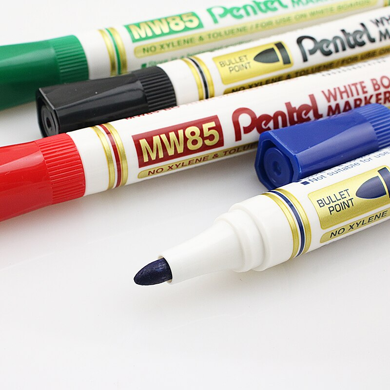 Bút viết bảng đầu tròn thân dài nét 4.2mm Pentel MW85 màu xanh/đỏ/đen