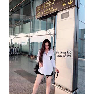 Sơ mi gấu,sơ mi nữ, sơ mi trắng gấu sau lưng