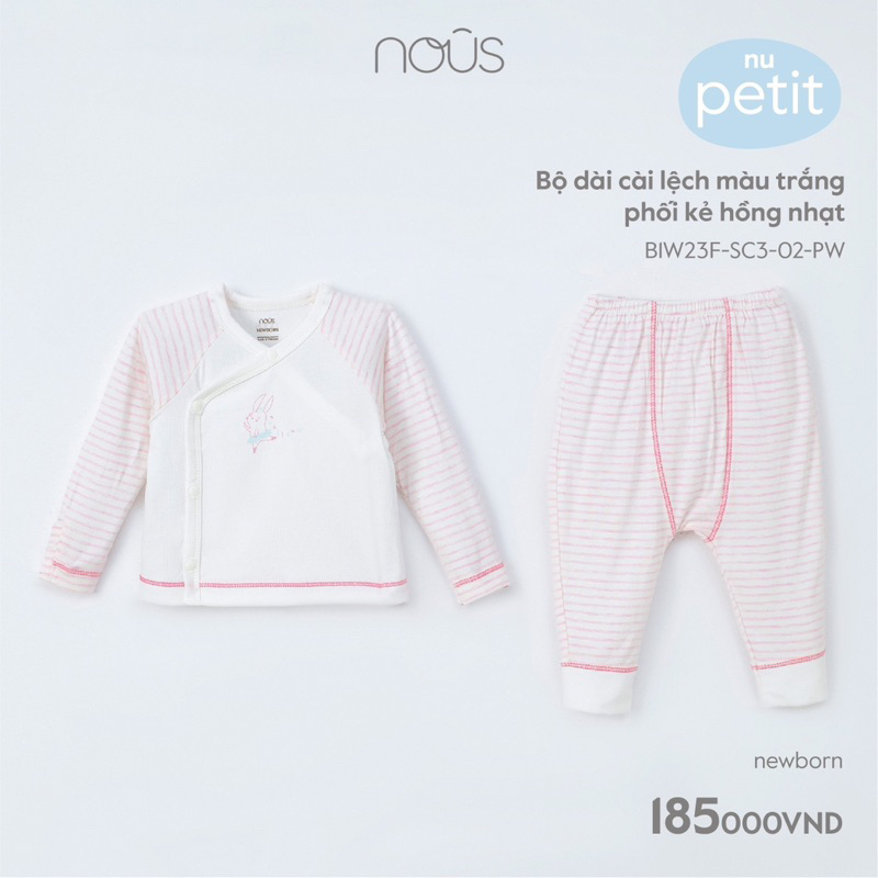 Bộ Sơ Sinh Newborn Thương Hiệu Nous Cài Chéo Dành Cho Bé Sơ Sinh