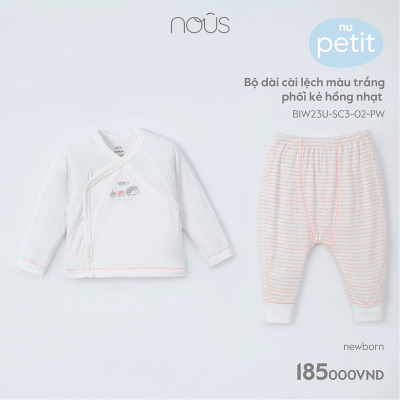 Bộ Sơ Sinh Newborn Thương Hiệu Nous Cài Chéo Dành Cho Bé Sơ Sinh