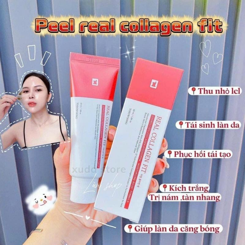 Peel da , peel real collagen fit ,dưỡng trắng, mờ thâm. sạm nám ,se khít lỗ chân lông ,trẻ hóa căng bóng da ,xudastore