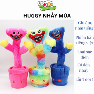  Cây xương rồng nhảy múa huggy biết nói nhại tiếng Việt có đèn nháy tặng kèm dây sạc cho bé học nói học hát 