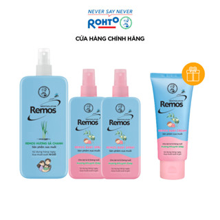 [VB] Bộ 3 xịt chống muỗi Remos:1 Xịt hương Sả Chanh 150ml+2 Xịt Baby Spray bé từ 6 tháng 70ml+TẶNG 1 Kem Remos baby 70g