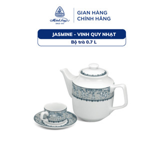 Bộ ấm trà sứ minh long 0.7 l - jasmine - vinh quy nhạt