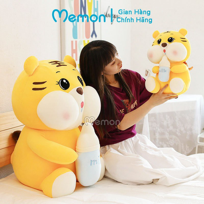 Gấu bông to ôm bình sữa cute , heo và thỏ ôm bình sữa siêu to bông mềm mịn