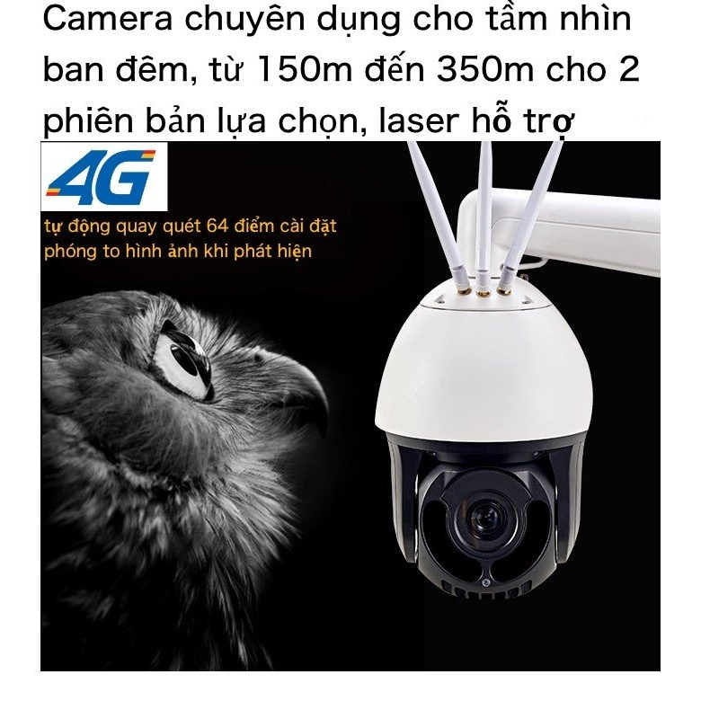 Camera chuyên đêm 4g wifi song song dành cho ao hồ nông trại công trường..những nơi không có ánh sáng zoom xa
