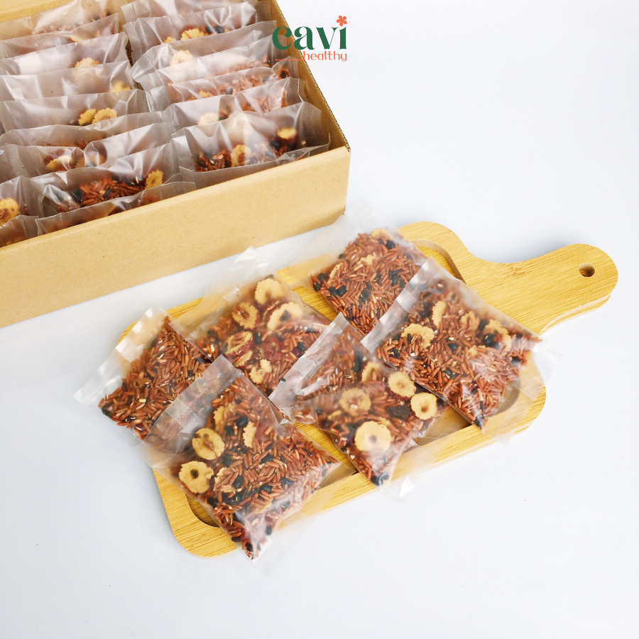 Set 30 Gói Trà Gạo Lứt Đậu Đen Táo Đỏ Hỗ Trợ Giảm Cân, Đẹp Da, Hỗ trợ Ngủ Ngon