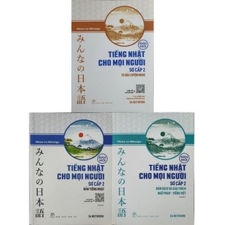 Sách - Combo Minna No Nihongo Sơ Cấp 2 Phiên Bản Mới - ( SGK + Bản Dịch + 25 Bài Nghe T2 )
