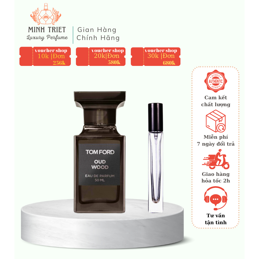 Nước hoa chiết Unisex Tom Ford Oud Wood Eau De Parfum Chiết 10ml