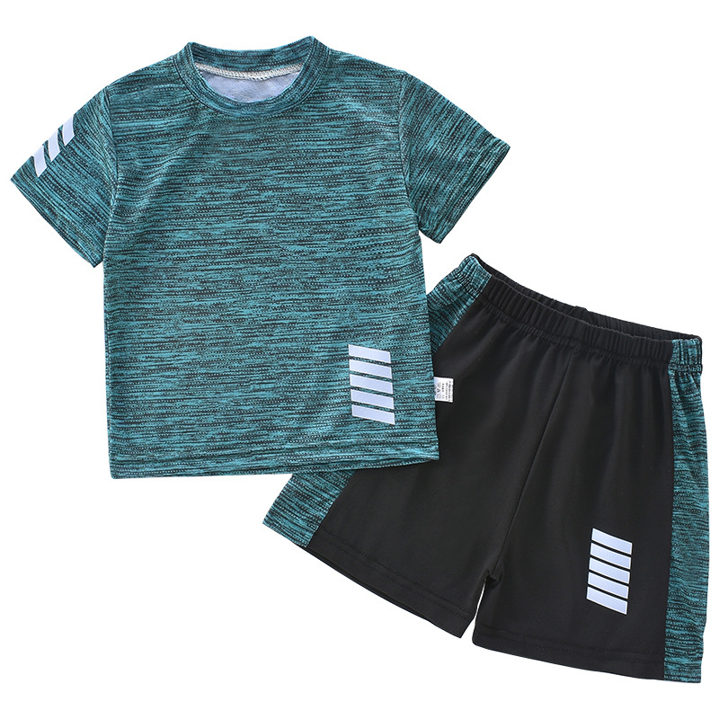 Bộ quần áo thể thao cho bé ngắn tay trẻ em chạy bộ nhanh khô bé trai và bé gái