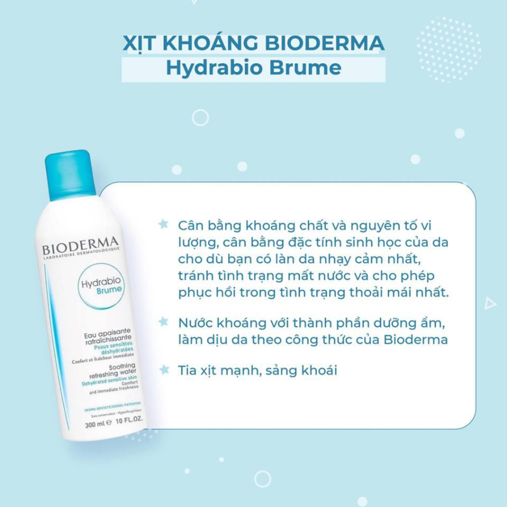 Xịt Khoáng Dành Cho Da Nhạy Cảm Bioderma Hydrabio Brume 300ml