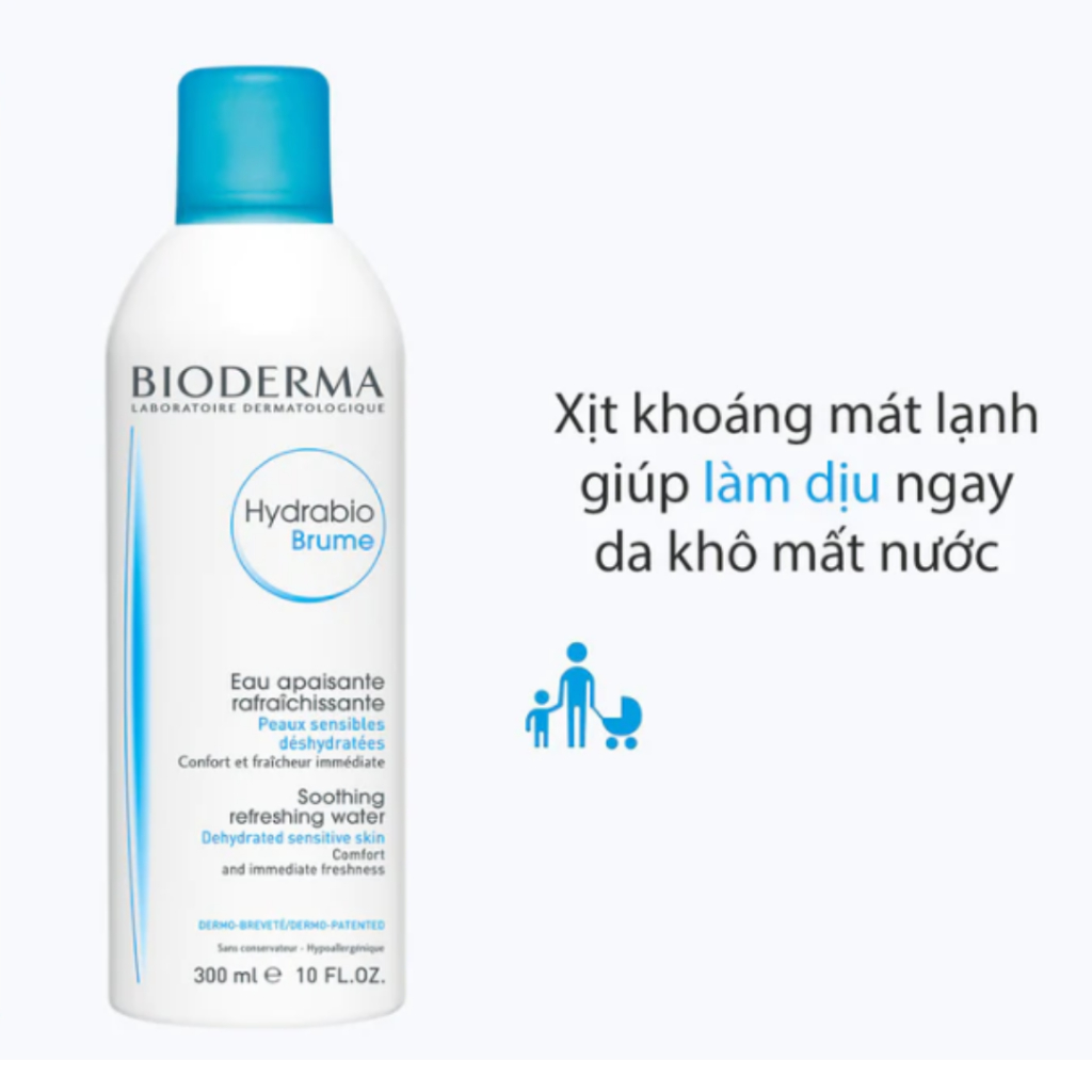 Xịt Khoáng Dành Cho Da Nhạy Cảm Bioderma Hydrabio Brume 300ml