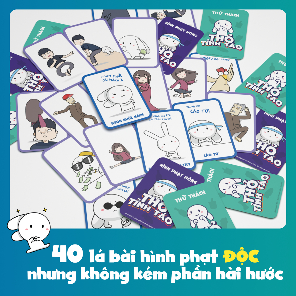 Party game THỎ TỈNH TÁO Mở Rộng EXPANSION #1 - Trò Chơi Thẻ Bài Mới 2023 Siêu Vui Nhộn Cho Hè Này, Đồ Chơi MecoMart