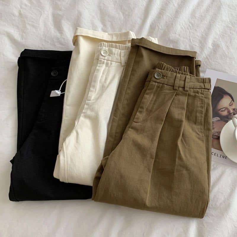 Quần dài kaki nữ, chất co giãn nhẹ mặc thoải mái, Uzangshop