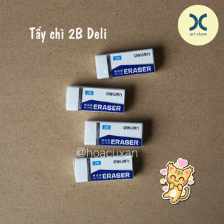 Tẩy chì 2B Deli, gôm tẩy chì Deli