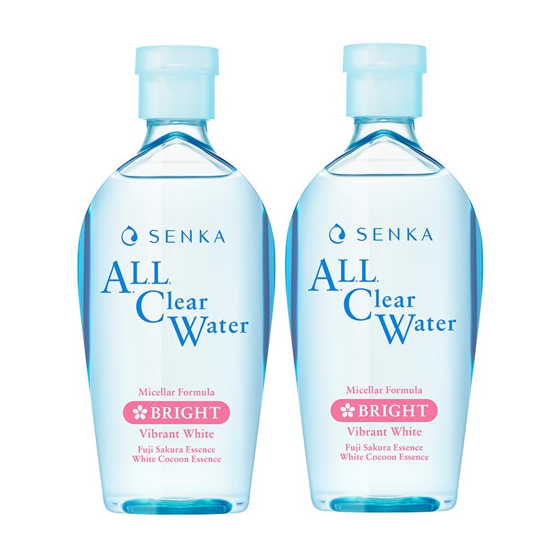 Bộ 02 Nước tẩy trang dưỡng trắng Senka All Clear Water Micellar Formula White (Bright) 230ml