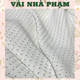 Vải voan lụa bi nhí nền trắng đục-khổ 1.5m-vải nhà phạm
