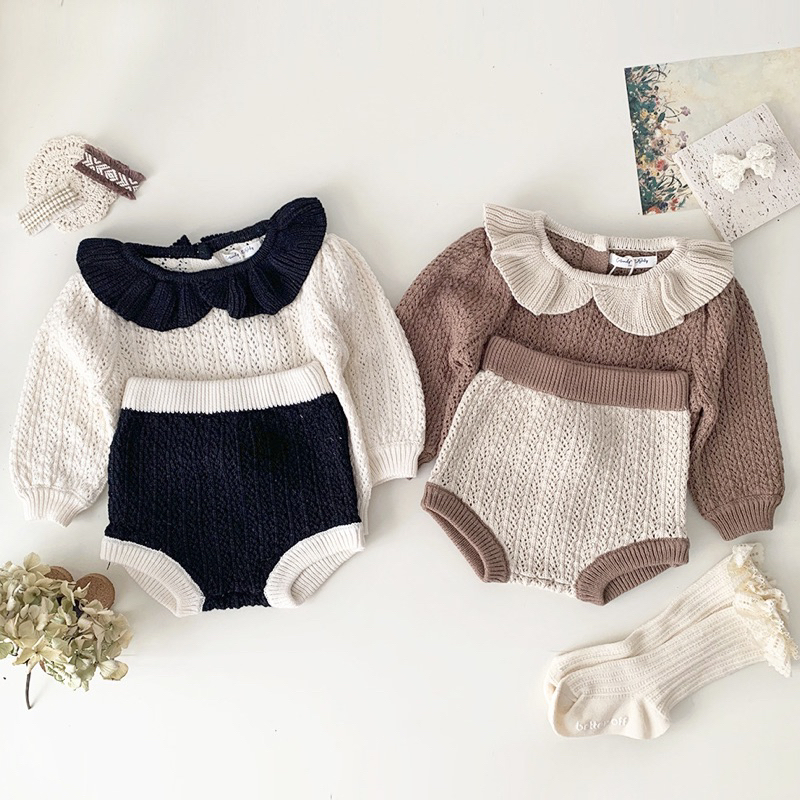(size từ 6kg) Đồ Len Cho Bé Gái Baby Cadigan, Gile, Áo len cộc, Áo len dài, Quần len
