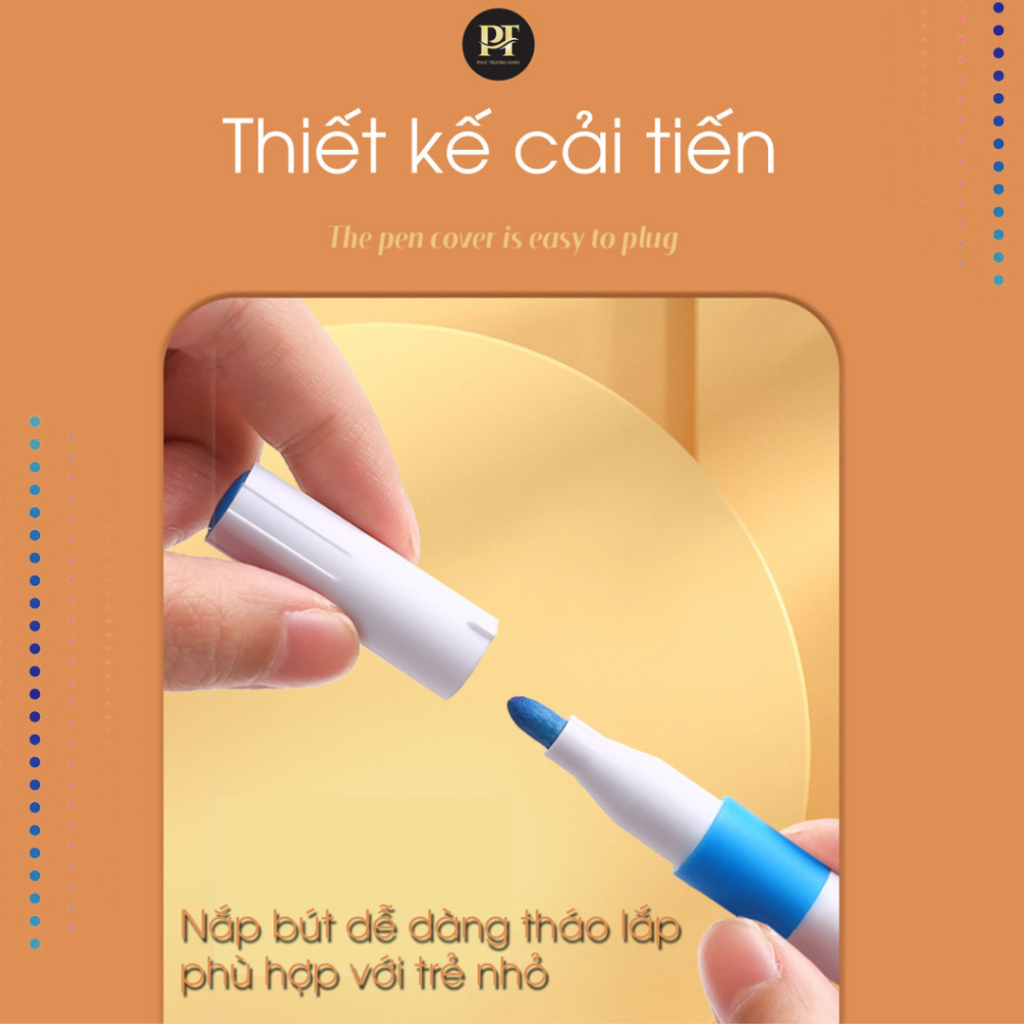 Bút Màu Acrylic Marker 12/24/36/48/60 Cao Cấp Màu Sắc Tươi Sáng - Bút Lông Màu