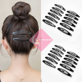 Vỉ 12 chiếc cặp tóc tiện dụng dễ thương, ghim tách bật, kẹp mái đen, ghim tóc mái