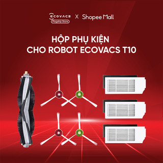 Hộp phụ kiện cho Robot ECOVACS T10 series (2 cặp chổi cạnh, 3 bộ lọc, 1 chổi chính ) - Chính hãng