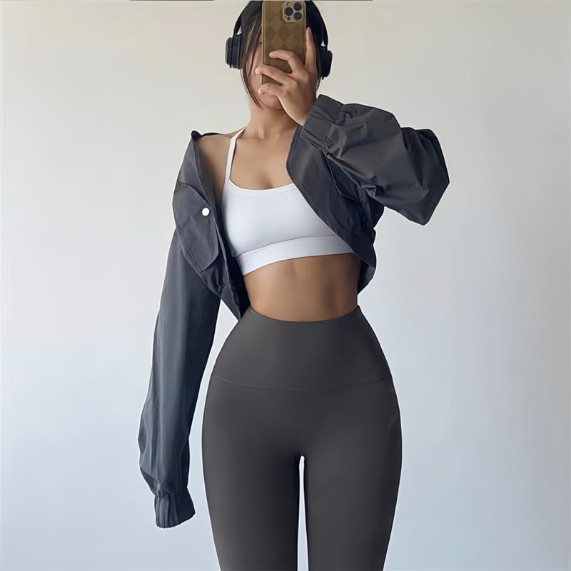 Áo Khoác Croptop Kaki