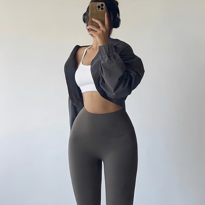 Áo Khoác Croptop Kaki