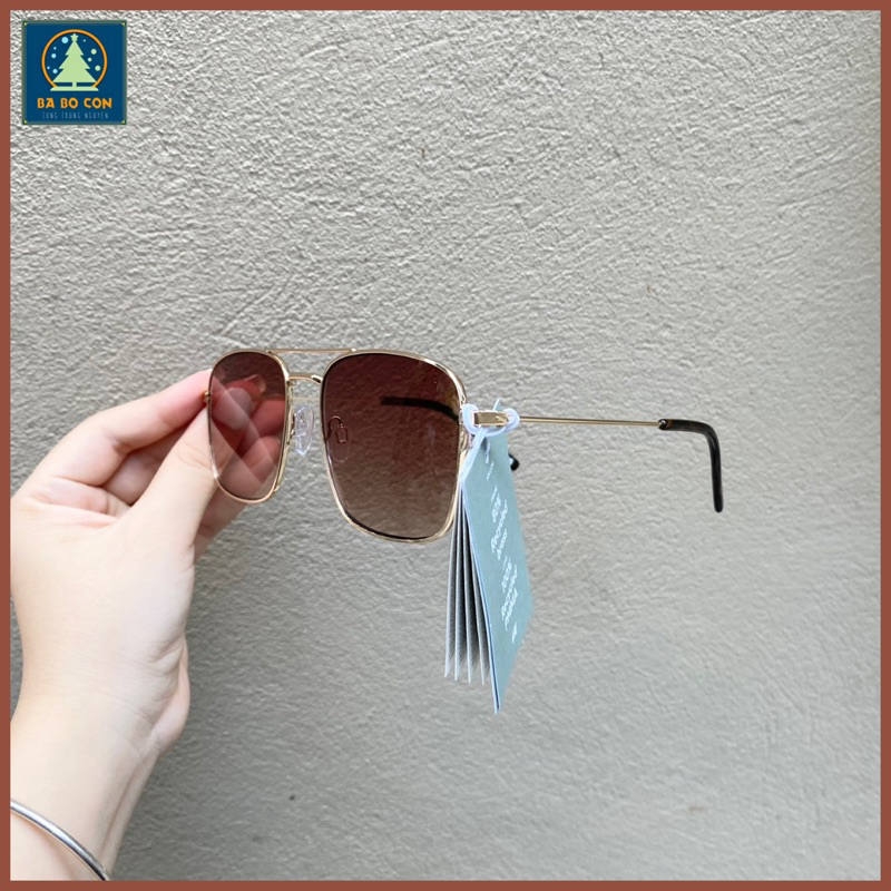 Kính râm HM gọng vuông, chống UV đeo cực đẹp, đầy đủ tem tag