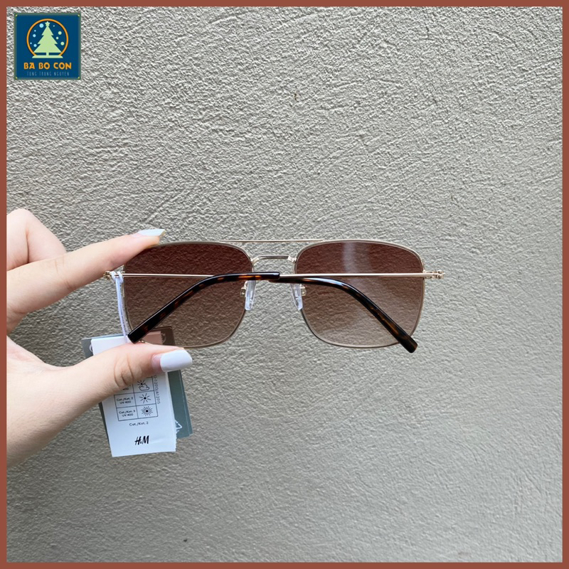 Kính râm HM gọng vuông, chống UV đeo cực đẹp, đầy đủ tem tag