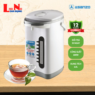 Bình thủy điện asanzo 6.0 lít hp-60yb, công suất 680w, có thang đo mực nước- gia dụng linh nhi