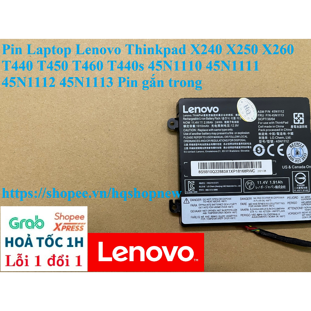 ⚡ Pin Laptop Lenovo Thinkpad X240 X250 X260 T440 T450 T460 T440s 45N1110 45N1111 45N1112 45N1113 Pin gắn trong