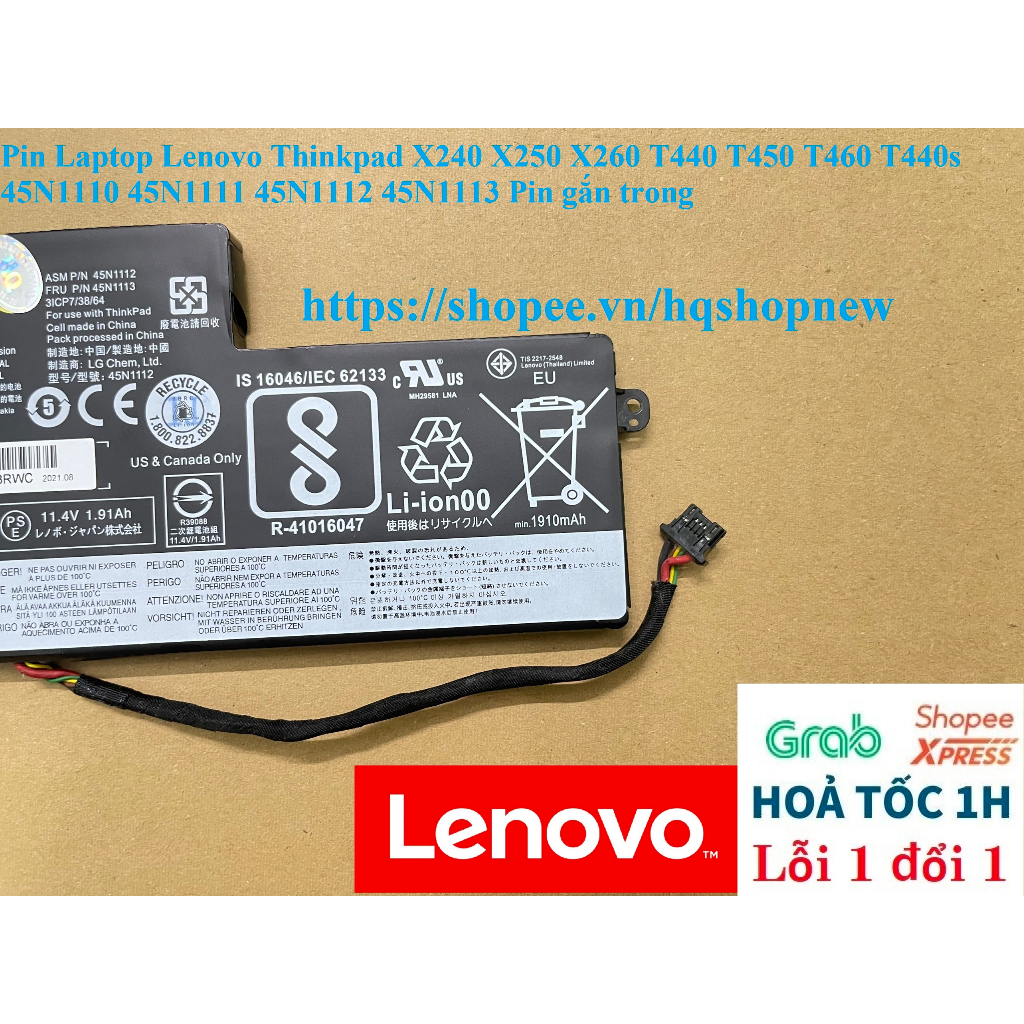 ⚡ Pin Laptop Lenovo Thinkpad X240 X250 X260 T440 T450 T460 T440s 45N1110 45N1111 45N1112 45N1113 Pin gắn trong